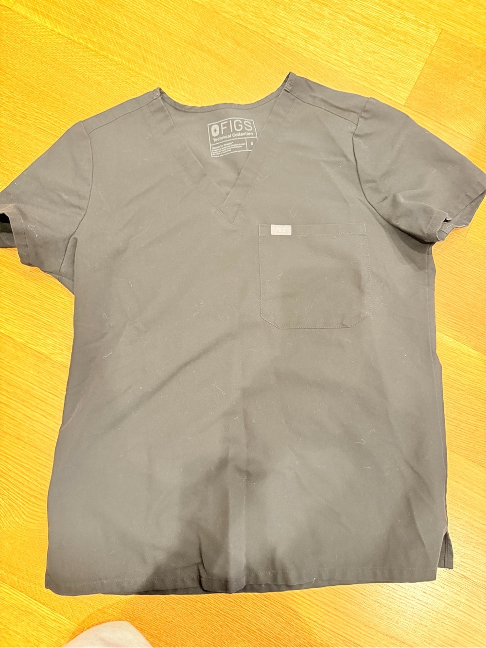 FIGS Black V-Neck Scrub Top